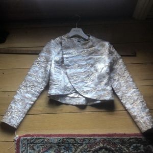 Gold lame jacquard size38 bolero evening jacket